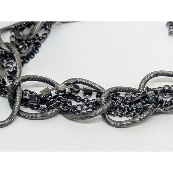 Cookie Lee Metal Crystal Multi-Chain Adjustable Necklace - Picture 4 of 6
